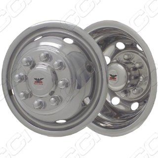 WHEEL COVER WHEEL SIMULATORS; STAINLESS STEEL; SET OF 4; 8 LUGS; 8 HAND HOLES; 16 INCH; HARDWARE INCLUDED; NO LUG NUT REMOVAL REQUIRED: Automotive