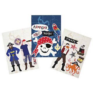 set of 18 pirate wall stickers by little baby company