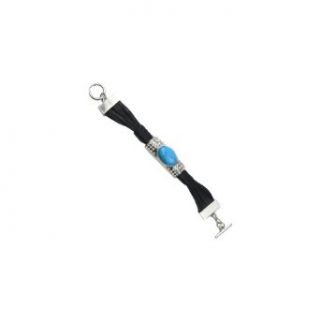 Multi Strand Leather Bracelet with Rhinestone Plate in Black at  Womens Clothing store