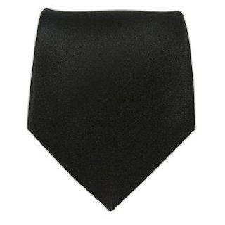 100% Silk Woven Satin Solid Black Tie at  Mens Clothing store Neckties