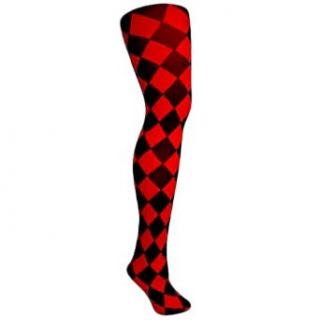Luxury Divas Red & Black Jester Diamond Harlequin Tights at  Womens Clothing store