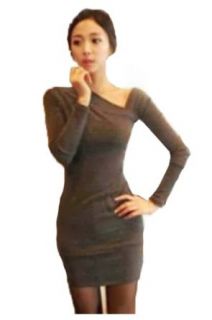 CA Fashion Women's Stretch Hip wrapped Asymmetric Bodycon Mini Dress