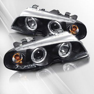 BMW 323i 325i 328i 330i M3 (E46) 99 00 01 2DR Projector Headlights /w Halo/Angel Eyes ~ pair set (Black): Automotive