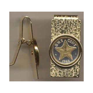 Bahamas 1 Cent Star Fish Two Toned Coin Hinged Money Clip: Sports & Outdoors