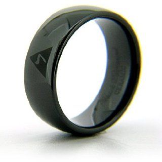 8mm Domed Black Ceramic Scottish Rite Ring: Jewelry Products: Jewelry