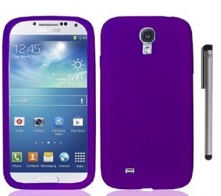Purple Silicone Skin Soft Cover Case with ApexGears Stylus Pen for Samsung Galaxy S4 IV i9500 by ApexGears: Cell Phones & Accessories
