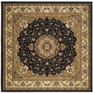 8' x 8' Square Safavieh Area Rug LNH329A 8SQ Black/Ivory Color Machine Made Turkey "Lyndhurst Collection"   Runners