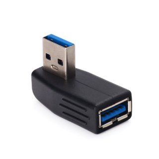 HDE Super Speed USB 3.0 Vertical Male to Female Right Angle Adapter Coupler: Computers & Accessories