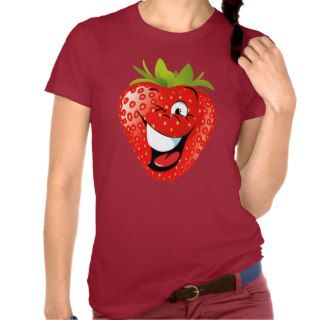 funny happy animated strawberry shirt