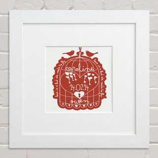 personalised love birds print by letterfest