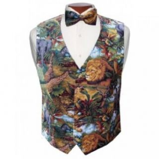 King of the Jungle Tuxedo Vest and Bow Tie Size Small at  Mens Clothing store: Apparel Accessories