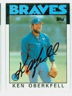 Ken Oberkfell AUTO 1986 Topps #334 Braves: Sports Collectibles