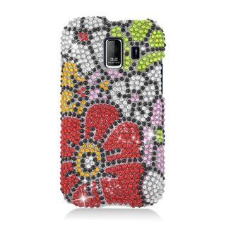 Eagle Cell PDHWU8665S325 RingBling Brilliant Diamond Case for Huawei Fusion 2 U8665   Retail Packaging   Green/Red Flower: Cell Phones & Accessories
