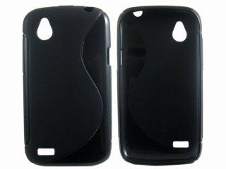 S Line TPU Case Skin Cover for HTC Desire V T328W Black: Cell Phones & Accessories