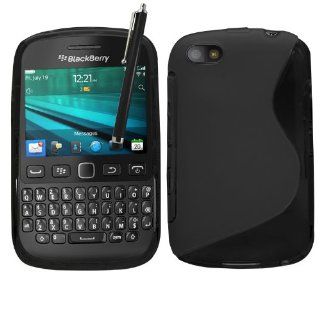 SAMRICK   Blackberry 9720   'S' Wave Hydro Gel Protective Case & Screen Protector/Foil/Film/Guard & Microfibre Cloth & Black High Capacitive Stylus Pen   Black: Cell Phones & Accessories