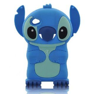 Minidandan Cute Cartoon Stitch Ear Movable Silicone Soft Case Cover for Apple Ipod Touch 4 (blue) Cell Phones & Accessories