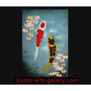 Original Modern Abstract Oil Paintings on Canvas Art Koi Painting 335  