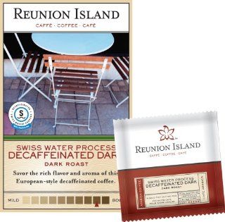 Reunion Island Swiss Water Process Decaffeinated Dark, 18 Count Coffee Pods, 0.335 Ounce Pouch (Pack of 6) : Grocery & Gourmet Food
