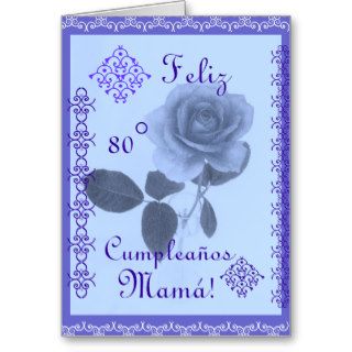 Spanish: Rosa azul   mom' birthday Cards