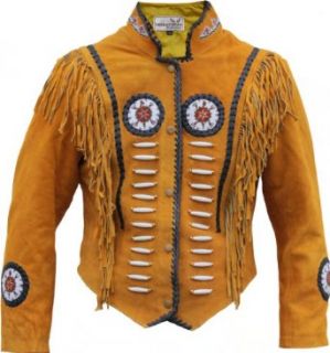 Western Leather Indian Western Carnival Fasching Jacket.: Clothing