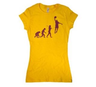 Rocket Factory EVOLUTION OF A BASKETBALL PLAYER T shirt Ladies: Clothing