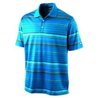 NIKE Men's Tiger Woods Collection Dri FIT Bold Mutli Stripe Golf Polo Shirt, Surf BlueLight Charcoal/University Blue, Small : Golf Apparel : Sports & Outdoors