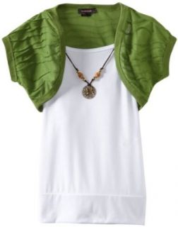My Michelle Girls 7 16 Shrug With Tank Top, Green, Small: Clothing