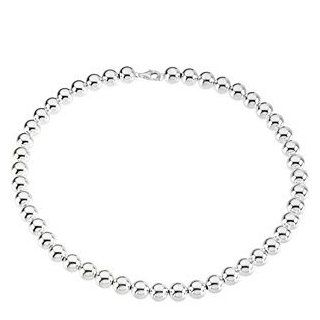 Sterling Silver 10mm Bead Necklace or Bracelet: 18 Inch: Jewelry