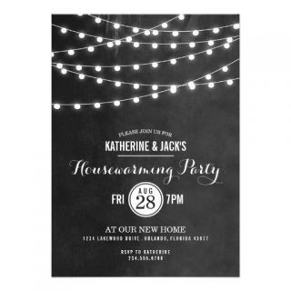 Summer String Lights Housewarming Party Invitation