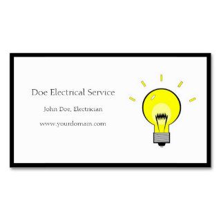 Electrician Electrical Contractor Light Bulb Business Card Template