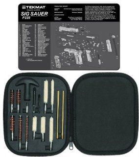 Ultimate Arms Gear Gunsmith & Armorer's Cleaning Work Bench Gun Mat SIG Sauer SIG P229 + Professional Tactical Cleaning Tube Chamber Barrel Care Supplies Kit Deluxe 17 pc Handgun Pistol Cleaning Kit in Compact Molded Field Carry Case for .22 / .357