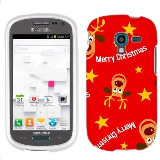 Samsung Galaxy Exhibit Merry Christmas Reindeer on Red Pattern Phone Case Cover Cell Phones & Accessories