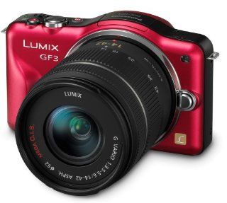 Panasonic Lumix DMC GF3 12 MP Micro 4/3 Compact System Camera with 3 Inch Touchscreen LCD and 14 42mm Zoom Lens (Red) : Compact System Digital Cameras : Camera & Photo