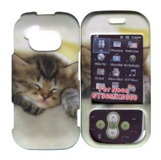 Lovely Kitty Cat LG Neon Gt365 & Ks360 Hard Case Snap on Rubberized Touch Case Cover Faceplates: Cell Phones & Accessories