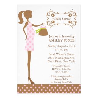 Mod Mom  Baby Girl Shower Personalized Announcements