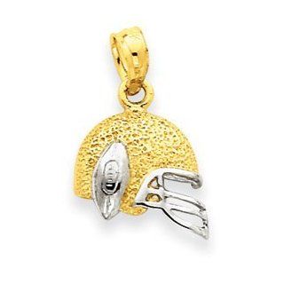 14k Gold Two tone Football Helmet and Ball Pendant: Jewelry