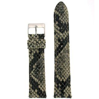 Watch Band Leather Strap Quick Change Snake Print 18 millimeter Cream Black Tech Swiss: Watches