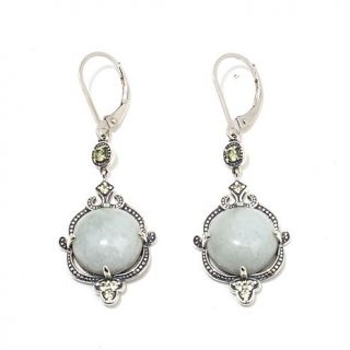 Jade of Yesteryear Jade and Colored Gemstone Drop Sterling Silver Earrings