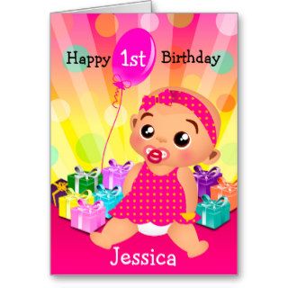 Ethic Baby First Birthday Card   Add Photo