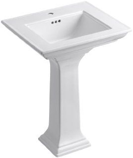 Kohler K 2344 1 0 Memoirs Pedestal Lavatory with Stately Design and Single Hole Faucet Drilling, White   Pedestal Sinks  