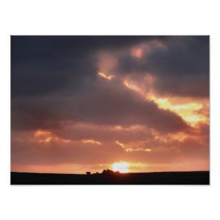 PosterWide Angle Sunset Chûn Quoit Carn Kenidjack