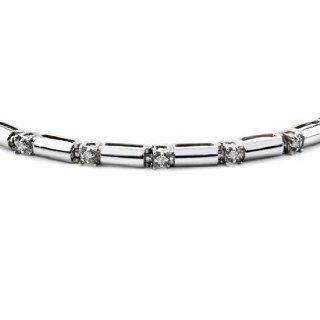 10k WHITE GOLD WOMEN'S BRACELET LB 516W DIAMOND 0.15CT TW: Tennis Bracelets: Jewelry