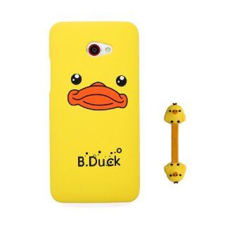 Euclid+   Yellow B.Duck Style Hard Case Cover for HTC Butterfly S 9060 with Cartoon Chicken Cable Tie Cell Phones & Accessories