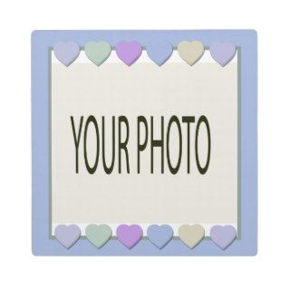 Baby Boy Your Photo Heart Frame Design Sq Plaque