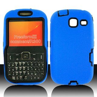 Blue Hard Soft Gel Dual Layer Cover Case for Samsung Comment Freeform III 3 SCH R380: Cell Phones & Accessories