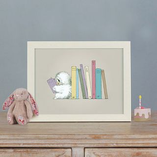 illustrated animal character prints by little blue zebra