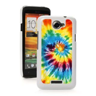 HTC One X White Hard Back Case Cover PW394 Color Spiral Tie Dye Design Cell Phones & Accessories