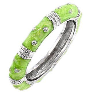 Fun Green Enamel Sterling Silver Stack Ring Costume jewelry Glitzs Jewelry