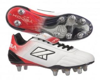 KOOGA Nuevo XPS LCST Adult Rugby Boots, White/Red, US13 Sports & Outdoors
