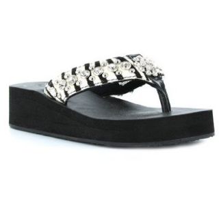 CJ by Cowgirl Jewels Dolly Black / White Women's Dolly Flip Flop in Black / White: Footwear: Shoes